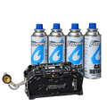 Combo Estufa Portátil Compacta Floppi AC03 con 4 Latas de Gas RG7 | Ideal para Camping