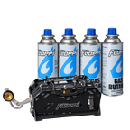 Combo Estufa Portátil Compacta Floppi AC03 con 4 Latas de Gas RG7 | Ideal para Camping
