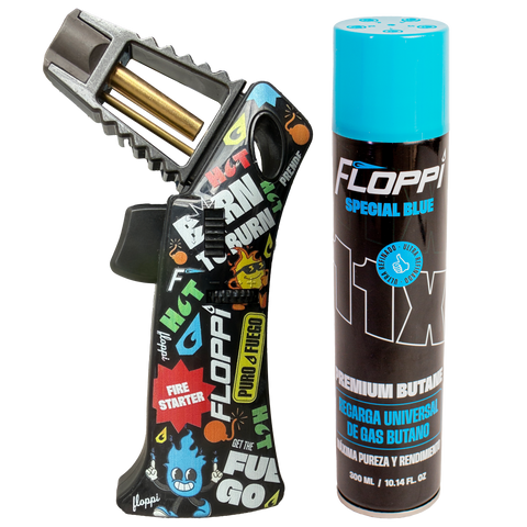Combo Flameador Grande Floppi FG01 EDICION LIMITADA con lata de Gas Butano RG11X